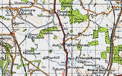 Old map of Albrighton in 1947
