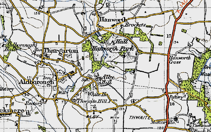 Old map of Alby Hill in 1945