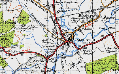 Old map of Alcester in 1947