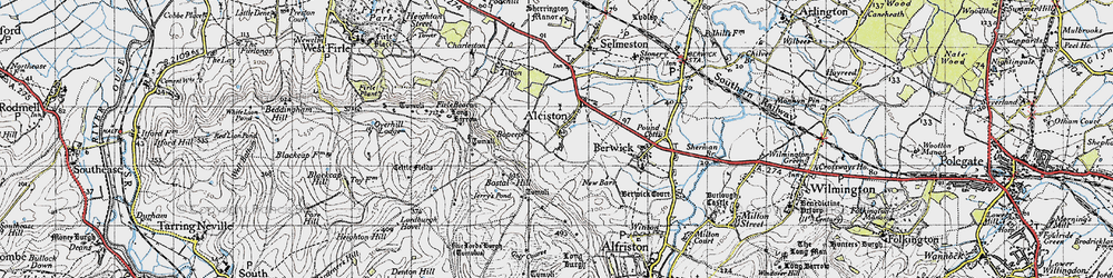 Old map of Alciston in 1940