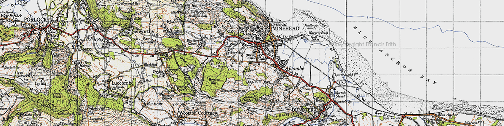 Old map of Alcombe in 1946