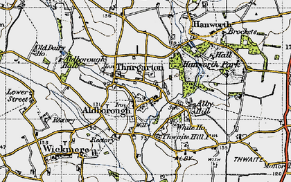 Old map of Aldborough in 1945