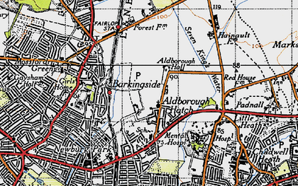 Old map of Aldborough Hatch in 1946