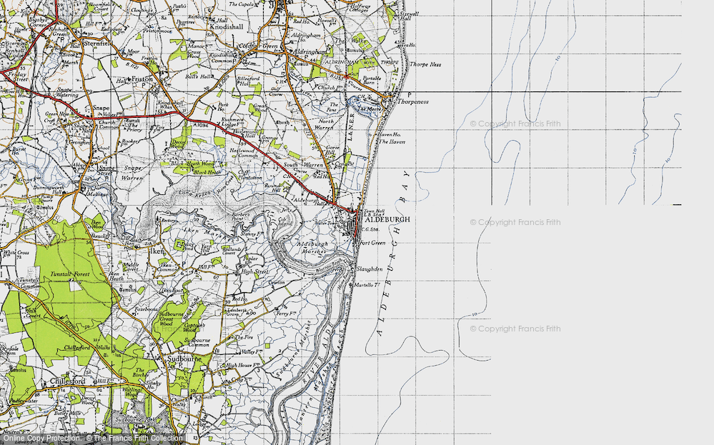 Old Map of Aldeburgh, 1946 in 1946