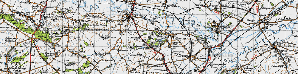 Old map of Alder Moor in 1946