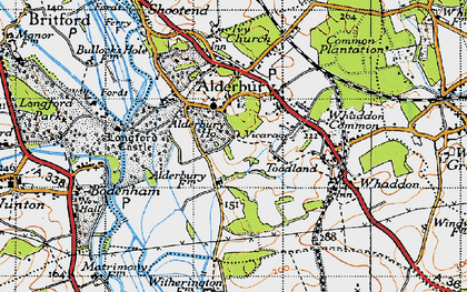 Old map of Alderbury in 1940