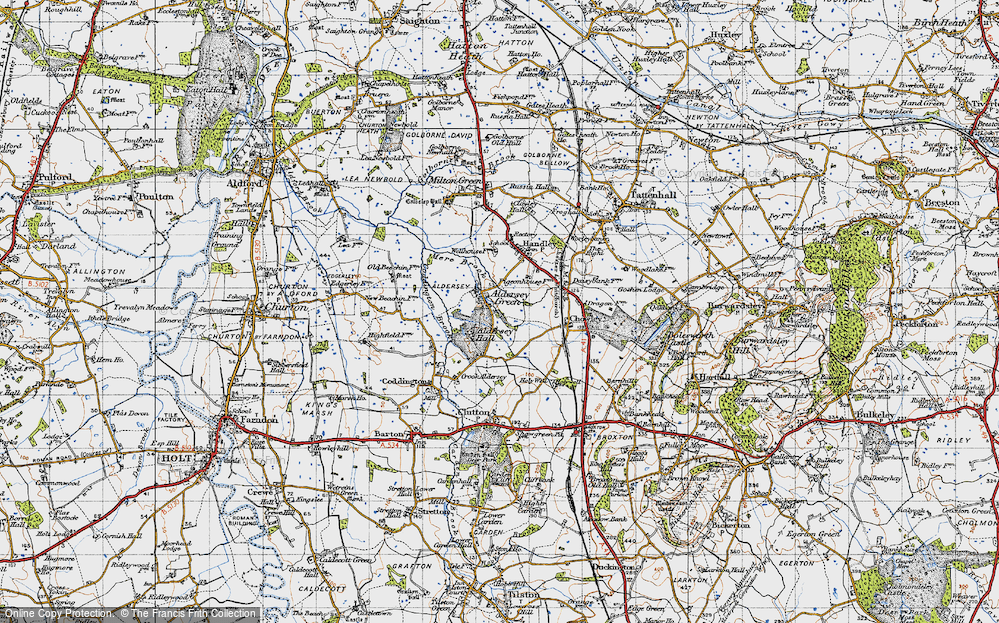 Old Map of Aldersey Green, 1947 in 1947