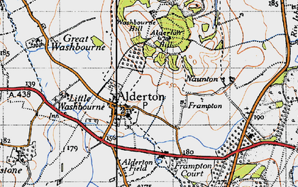 Old map of Alderton in 1946