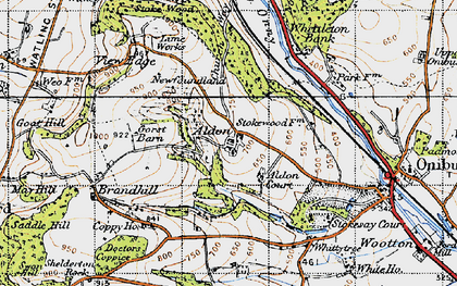 Old map of Aldon in 1947