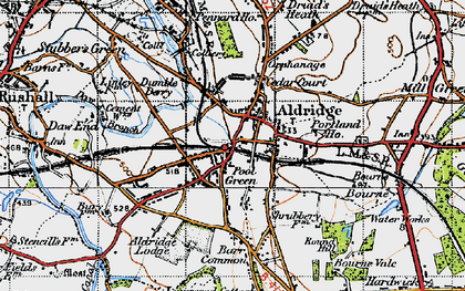 Old map of Aldridge in 1946