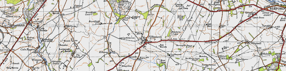 Old map of Larkethill Wood in 1946