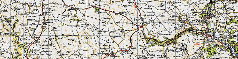Old map of Aldwark in 1947
