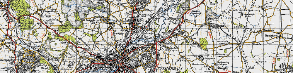 Old map of Aldwarke in 1947