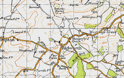 Old map of Aldworth in 1947