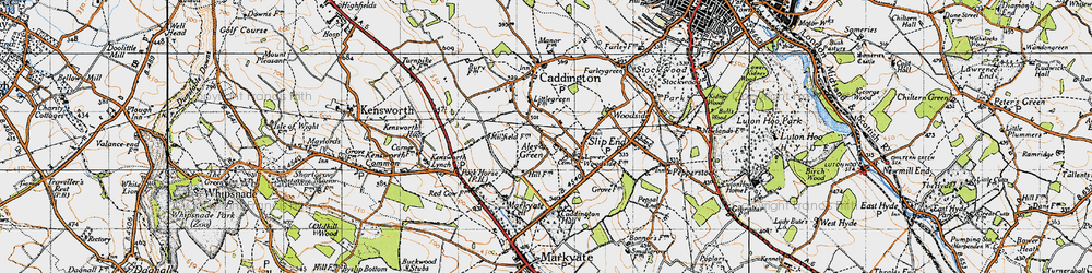 Old map of Aley Green in 1946