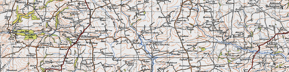 Old map of Alfardisworthy in 1946
