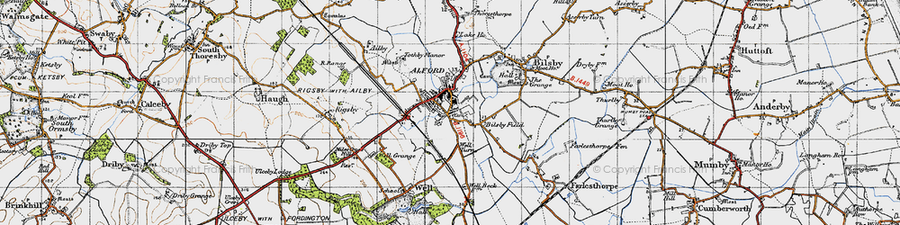 Old map of Alford in 1946