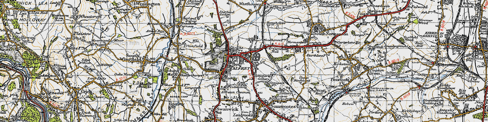 Old map of Alfreton in 1947