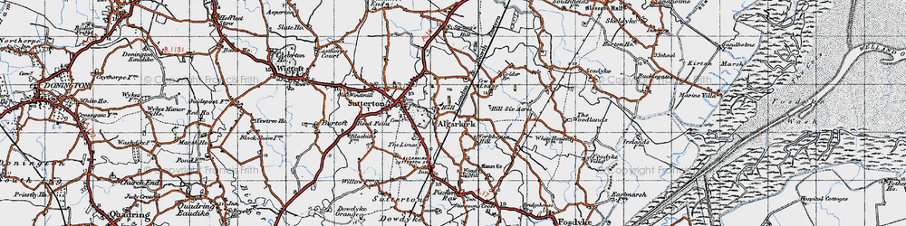 Old map of Algarkirk in 1946
