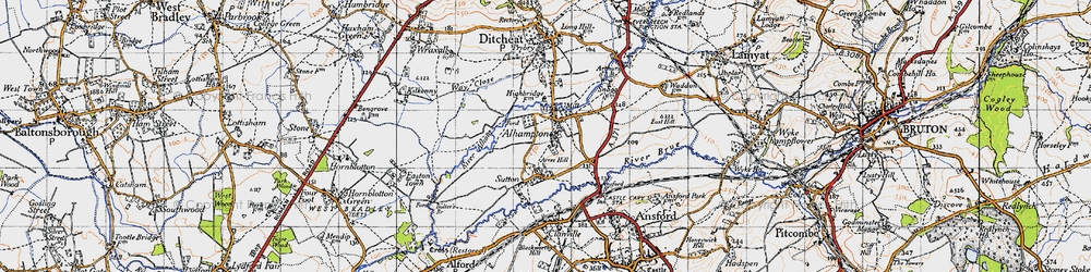 Old map of Alhampton in 1946
