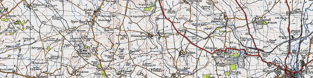 Old map of Alkerton in 1946