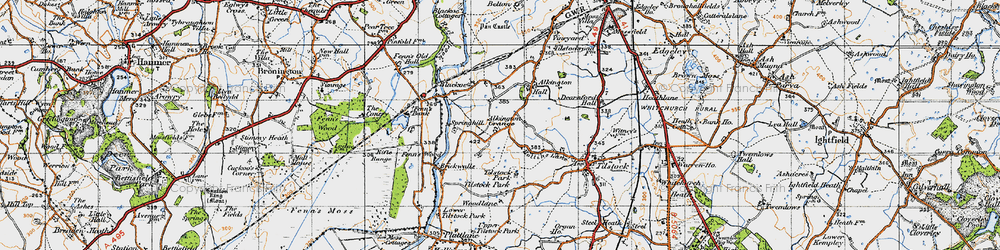 Old map of Alkington in 1947