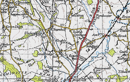 Old map of All Saints in 1945