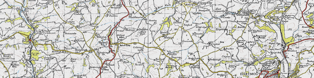 Old map of Allaleigh in 1946