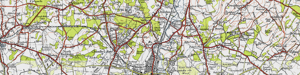 Old map of Allbrook in 1945