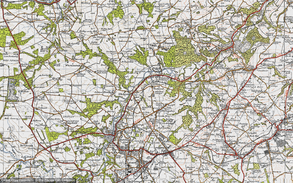 Old Map of Allendale Cottages, 1947 in 1947