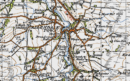 Old map of Allendale Town in 1947
