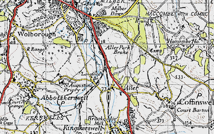Old map of Aller Park in 1946