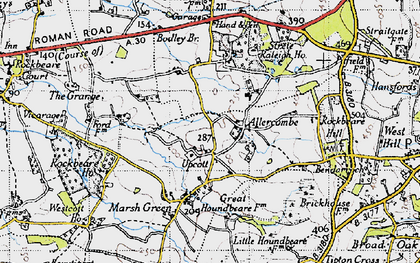 Old map of Allercombe in 1946