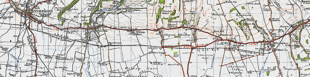 Old map of Allerston Loft Marishes in 1947