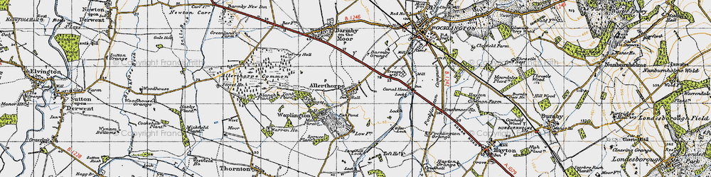 Old map of Allerthorpe in 1947