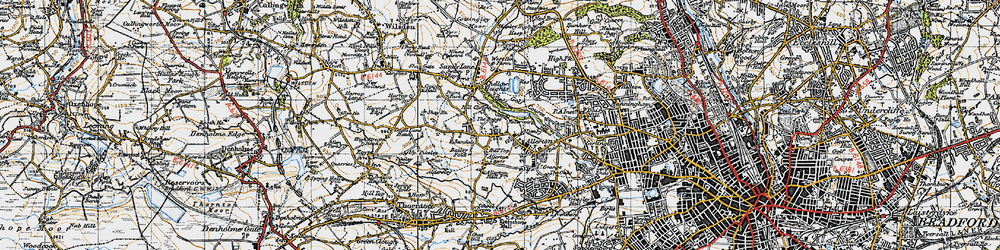 Old map of Allerton in 1947