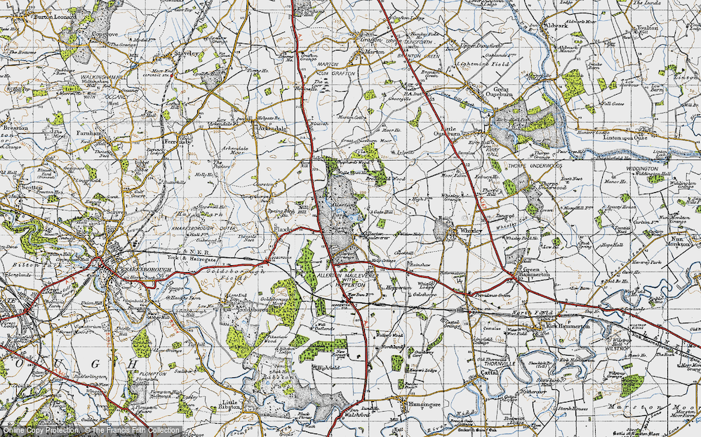 Old Map of Historic Map covering Broadfield Wood in 1947