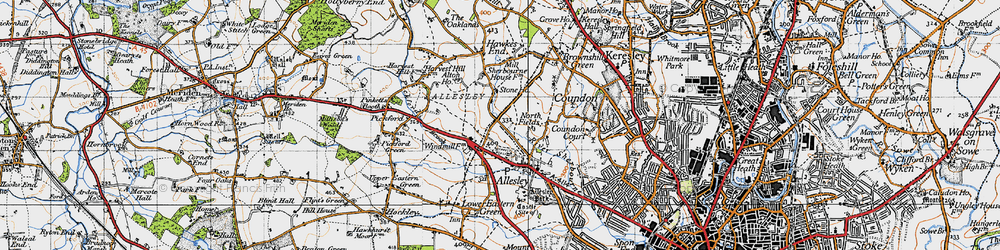 Old map of Allesley in 1946
