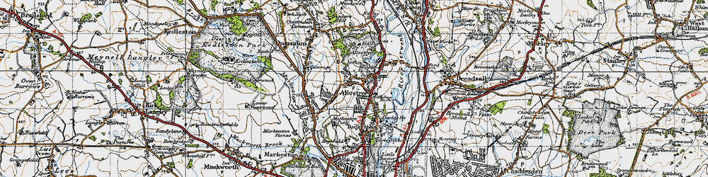 Old map of Allestree Park in 1946
