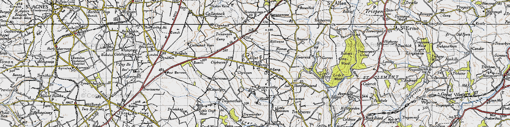 Old map of Allet in 1946