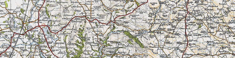 Old map of Back Dane in 1947