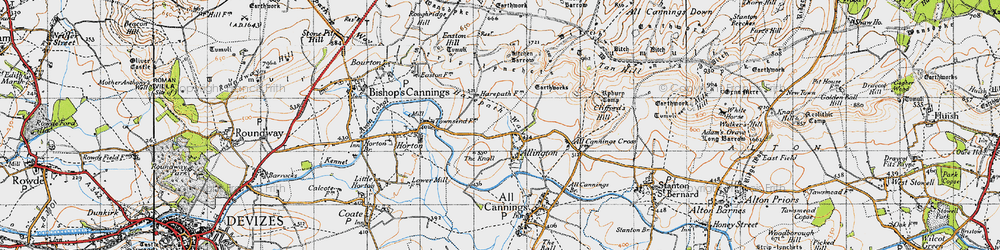 Old map of Allington in 1940