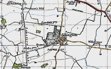 Old map of Willowtops Ho in 1946