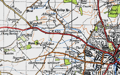 Old map of Allington Bar in 1946