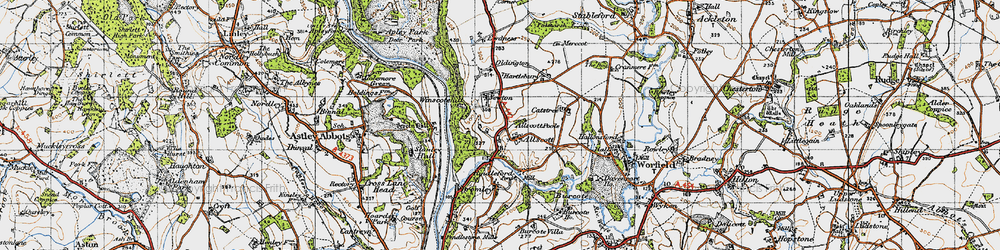 Old map of Allscott in 1946