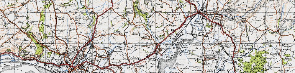 Old map of Allt-y-frân Fawr in 1947