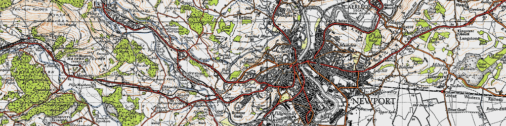 Old map of Allt-yr-yn in 1946