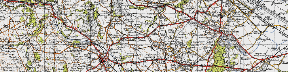Old map of Alltami in 1947