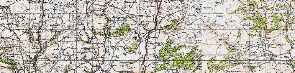 Old map of Blaengyfre in 1946