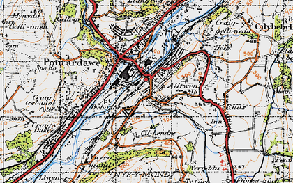 Old map of Alltwen in 1947